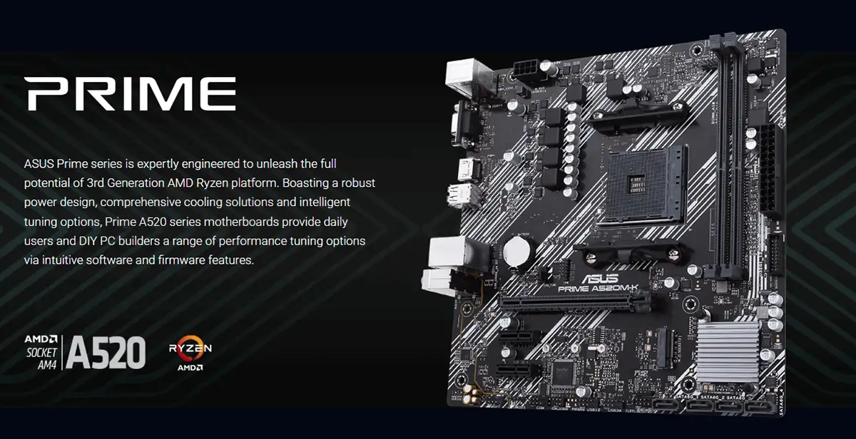 ASUS PRIME A520M-K/CSM AMD AM4 micro-ATX Motherboard Price in Bangladesh
